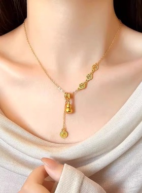 金色福字葫芦项链女2025新款
