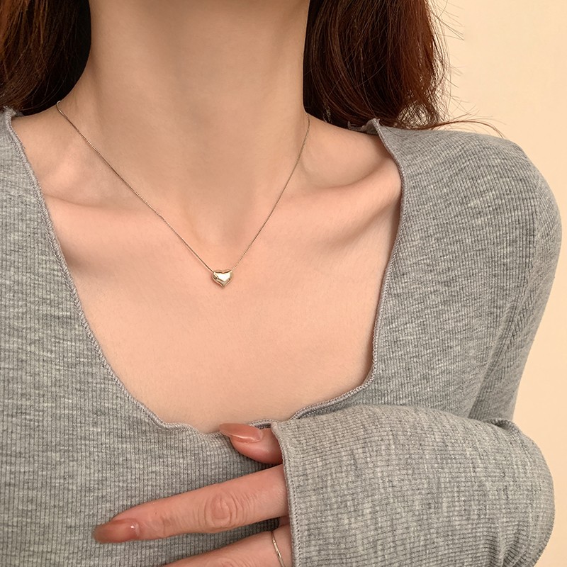 ins冷淡风爱心项链女轻奢小众