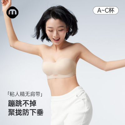 名元素粘人精无肩带内衣女防滑聚拢小胸粉底液隐形抹胸女士文胸贴