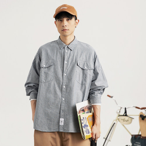 其他翻领长袖青春流行衬衫