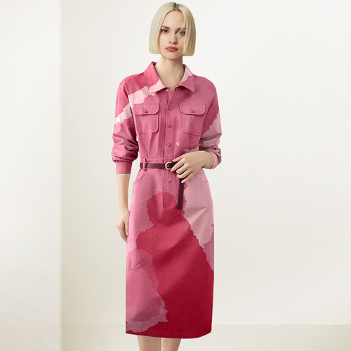 收腰修身气质衬衫裙子