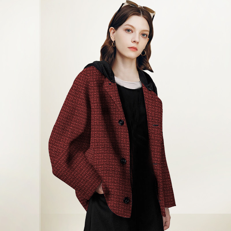 韩版时尚短款呢子外套