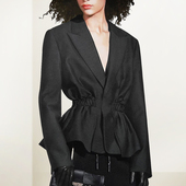 2026春季 显瘦气质休闲西服外套黑色OL职业潮 女收腰修身 时尚 小西装