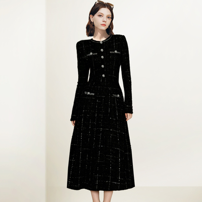 法式复古小香风名媛连衣裙