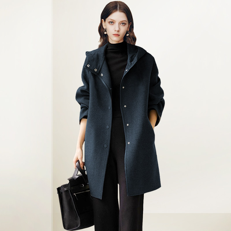 QOOEL休闲气质百搭呢子大衣女2025年秋冬新款超好看连帽秋冬外套,女装/女士精品,毛呢外套,淘宝优惠券,粉丝福利购,淘宝优惠卷