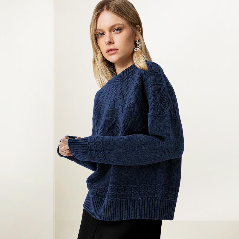 圆领打底羊毛圆领针织衫