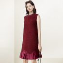 背心裙 设计感拼接无袖 QOOEL小香风复古气质连衣裙2025年冬季 新款