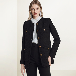 QOOEL法式轻奢小香风粗花呢外套女2026春季新款复古洋气名媛外搭