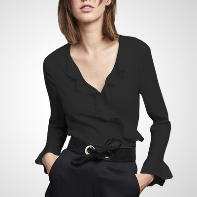 欧洲站秋季新款长袖收腰显瘦上衣