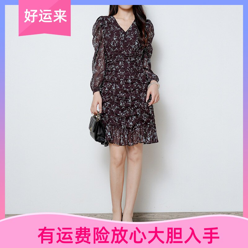 名媛茶歇日系绝美碎花裙秋装2025