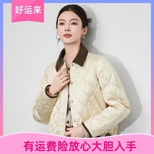 WLZD深圳南油光泽感复古巴恩风90白鸭绒羽绒服短款小个子软糯外套