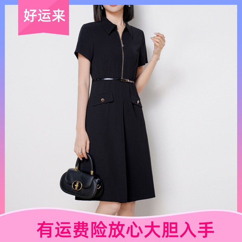 新款女装2025夏季新款拉链V领显