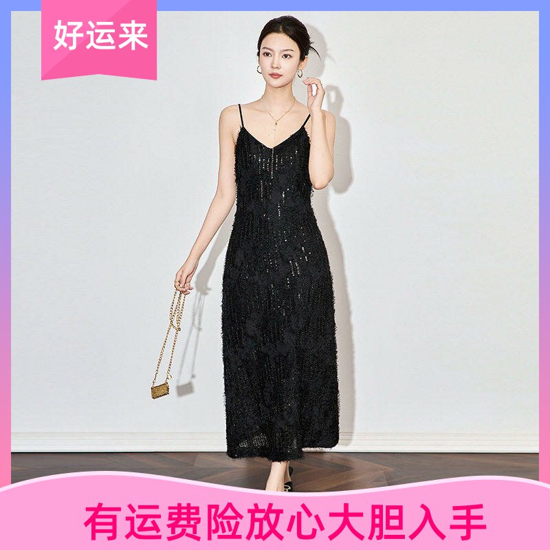 -南油设计感优雅重工亮片钉珠流