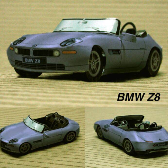 小汽车宝马z8敞篷跑车3d立体纸模型diy手工制作儿童折纸益智玩具