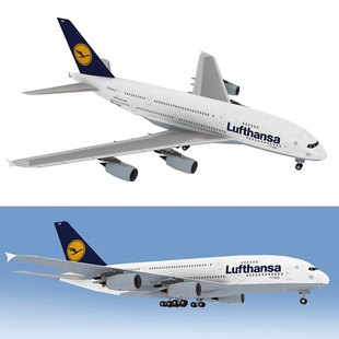 汉莎A380民航客机航空飞机3d立体纸模型DIY手工制作折纸益智玩具
