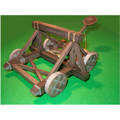 中世纪投石机攻城车投石车3d立体纸模型DIY手工制作折纸益智玩具