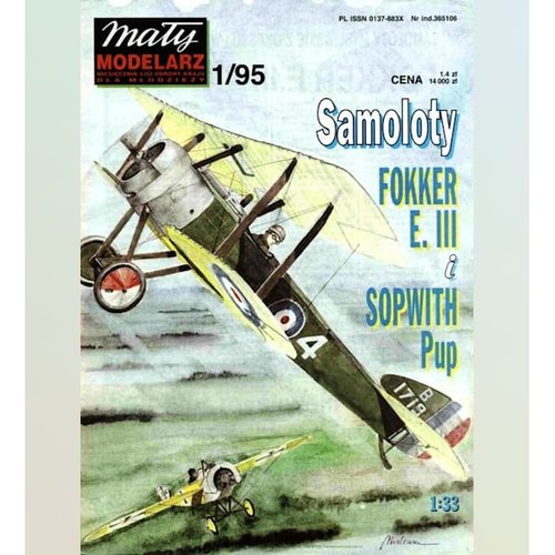 《Maly Modelarz》纸模型 福克E.III与索普威斯幼犬战斗机 DIY