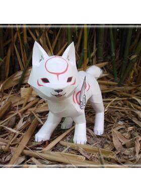 银魂神子犬神大神动漫卡通3d纸模型DIY手工手工纸模纸模摆件玩具