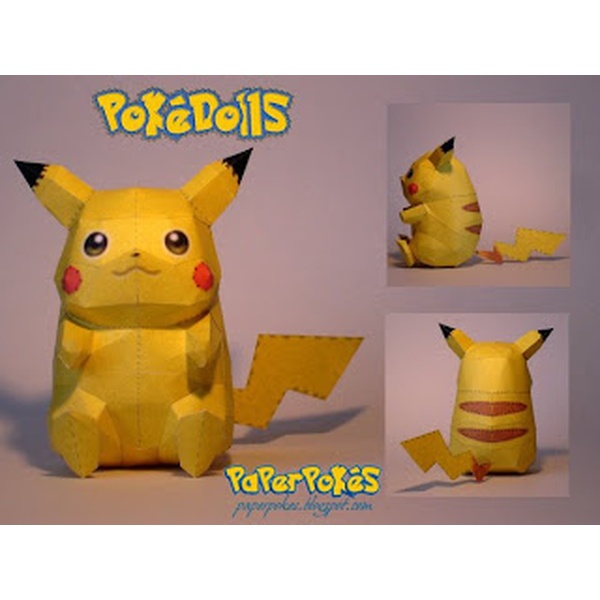 Pikachu比卡丘纸模型非塑料非金素纸质模型diy手工自己
