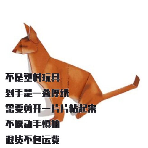 纸模型 DIY阿比西尼亚猫 手工拼装仿真猫 立体纸艺