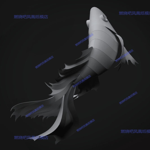 [低模] fish鱼 墙饰纸模型 儿童手工折纸DIY拼装立体3D