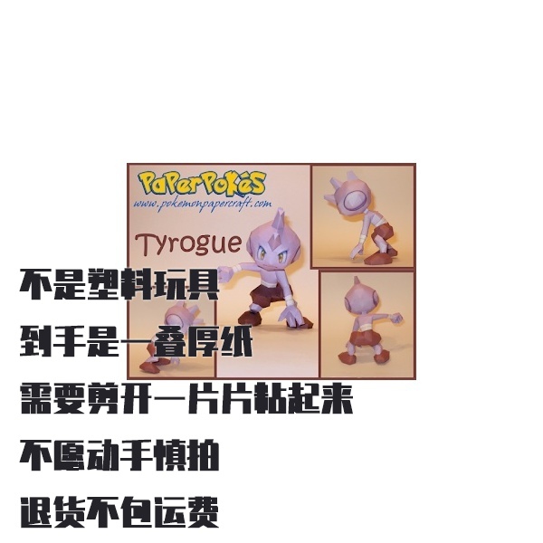 TYROGUE 无畏小子 宝可梦纸模型手工diy摆设纸艺