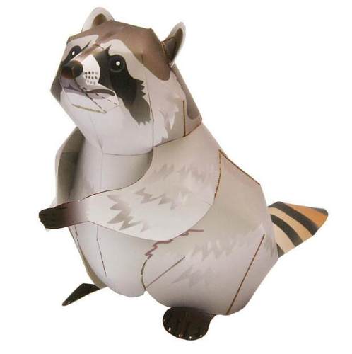 仿真小动物小浣熊折纸3d立体纸模型DIY手工制作儿童折纸益智玩具