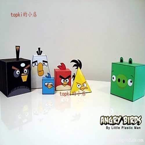 愤怒的小鸟 纸模 Angry Birds 立体模型手工DIY玩具盒子游戏摆设