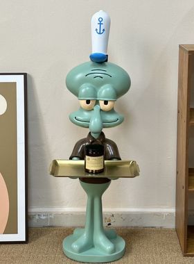 章鱼哥超大托盘电视柜沙发旁边落地装饰搬家乔迁新居开业礼物摆件