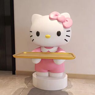可爱Hellokitty猫咪边几现代高级主卧落地摆件床头柜置物架装饰品