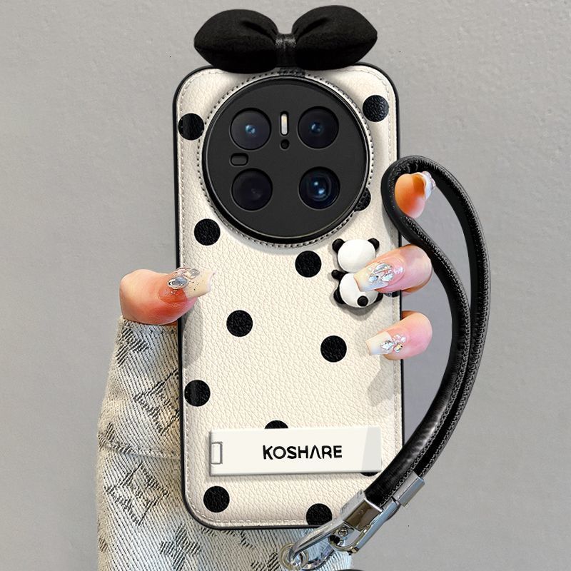 适用华为mate70手机壳卡通可爱mate60pro高端新款手机壳黑白波点