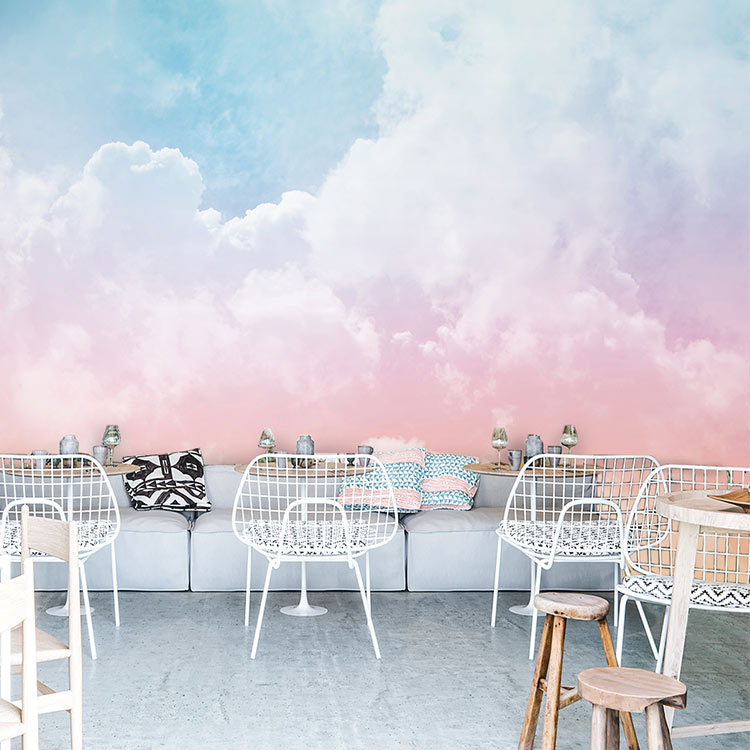 ins风渐变彩色云朵壁纸美容院美甲网红奶茶店餐厅粉色少女心墙纸|msdalam kategori keluarga memasang ibu, Wallpaper, Bukan tenunan kertas dinding - dari Buy2taobao.com untuk memberikan perkhidmatan ejen Taobao profesional membeli