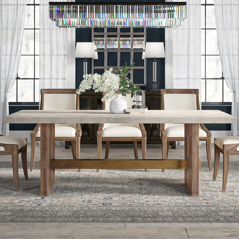 北欧复古实木长桌工业风个性办公桌茶桌仿水泥创意洽谈桌会议桌