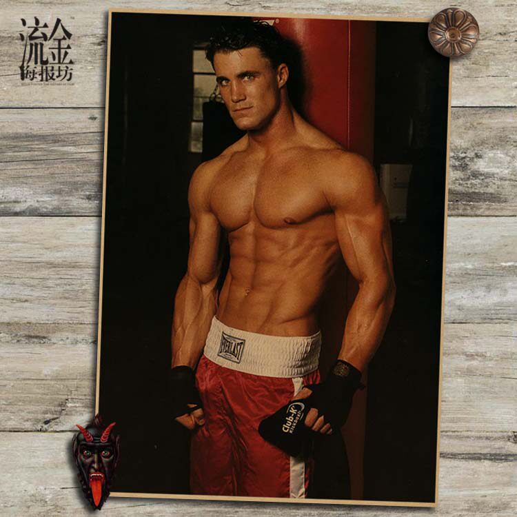 肌肉男 格雷格普利特海报 复古牛皮纸画挂画壁画 画芯