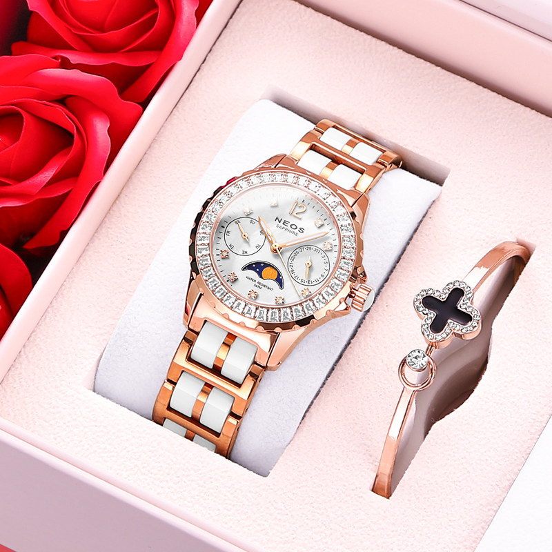 雷欧时陶瓷手表女学生女表简约气质女士手表时尚防水品牌十大名表