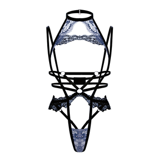 「糖衣炮弹」美女视觉*雾霾蓝蕾丝文胸套装女