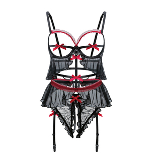 呼吸急促 性感连体衣蝴蝶结套装