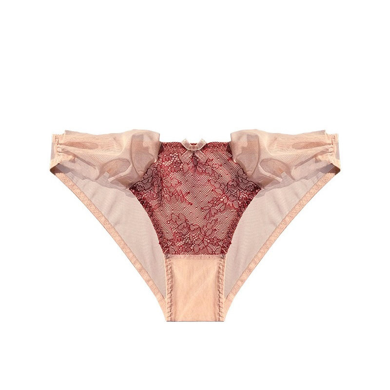 性感透视内裤女士火辣高叉细带网纱蕾丝三角裤透明薄透气中腰底裤