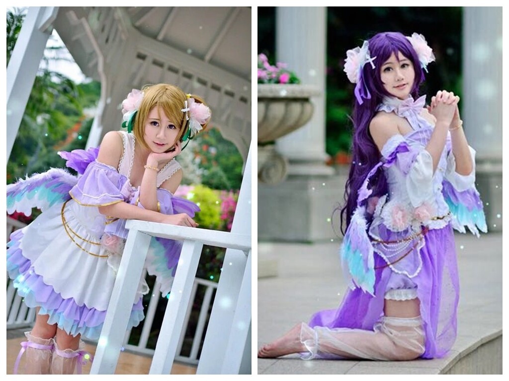 南小鸟白情lovelive cos大号羽毛天使翅膀仙女拍照摄影写真道具