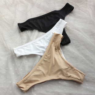 黑白肤基础色光面柔软弹力打底t裤 T1824｜外贸欧美内裤 女丁字裤