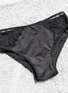 B873｜2条外贸美国弹力低腰蕾丝边打底女三角裤日常舒适内裤黑色