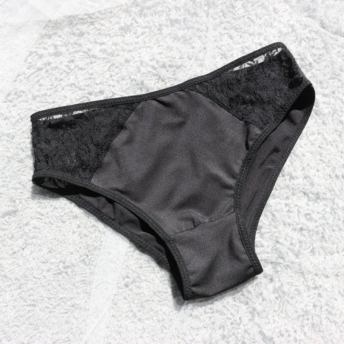 B873｜2条外贸美国弹力低腰蕾丝边打底女三角裤日常舒适内裤黑色