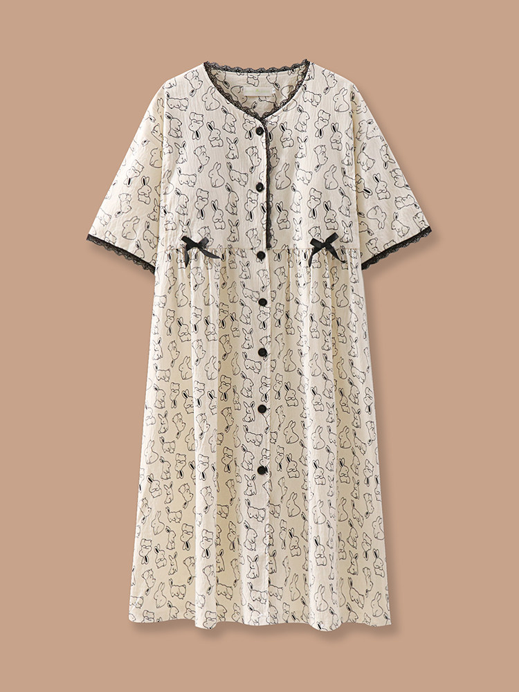 가슴 패드가 달린 반소매 병원 감금복 산부인과 스커트 산부인과 병원을 위한 특별한 여름용 얇은 수유용 잠옷