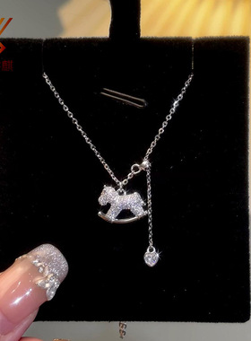 马上有钱韩系小马项链女轻奢小众设计锁骨链森系爱心吊坠饰品配饰