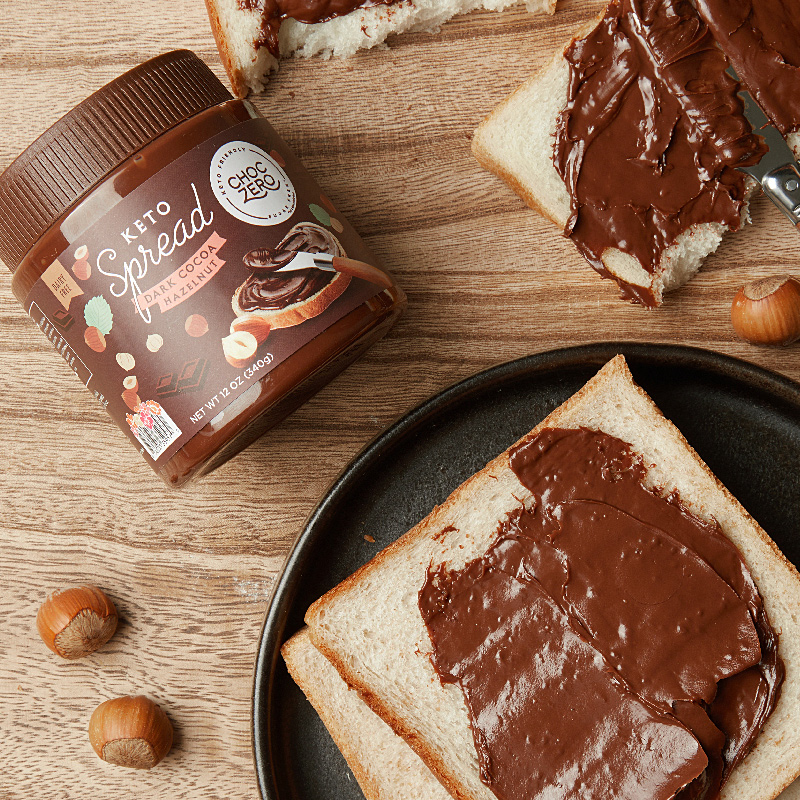 choczero进口黑巧榛子酱无加蔗糖巧克力酱生酮健身涂抹面包可可酱