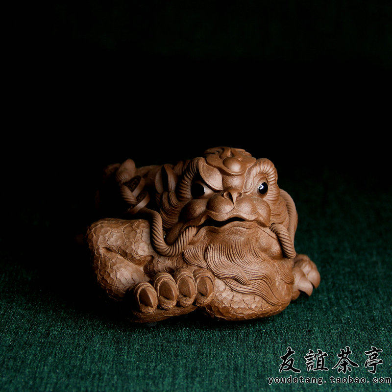 紫砂雕塑名家吉柏年制申蟾金蟾文玩茶宠摆件猴蟾茶具