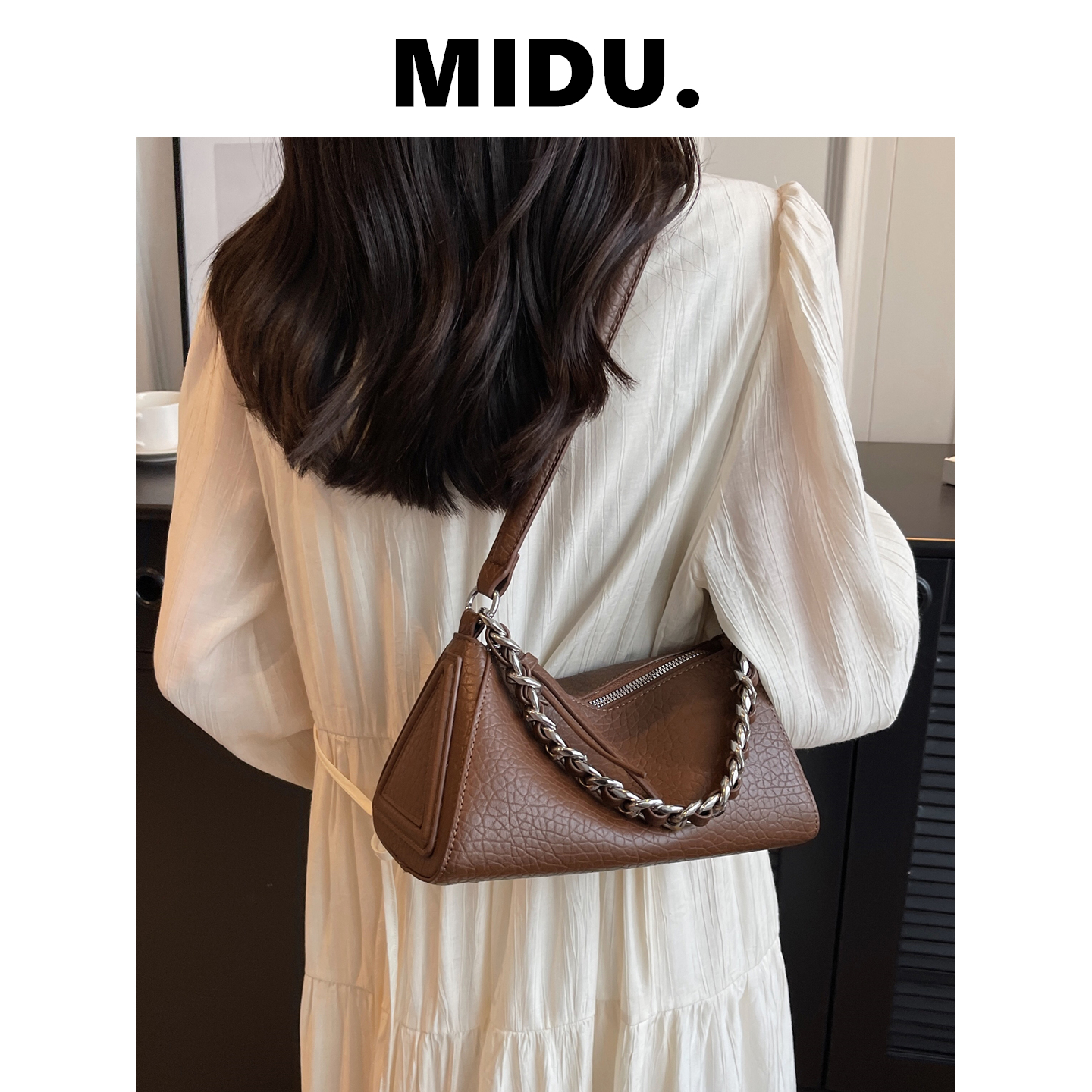 MIDU小众设计包包女式2025新款秋季高级感通勤单肩腋下包斜挎小包