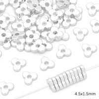 Толстые серебряные 10 штук Бугенвиллия со средним отверстием 4,5х1,1мм.