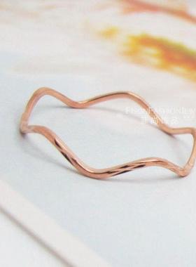 不掉色钛钢尾戒指女韩版简约