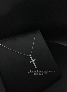 原创圣经戒指十字架项链 男潮嘻哈 情侣吊坠小十字架项链女锁骨链